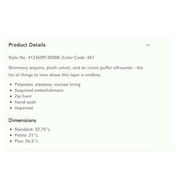 Anthropologie Sequin puffer jacket - Picture 5 of 5